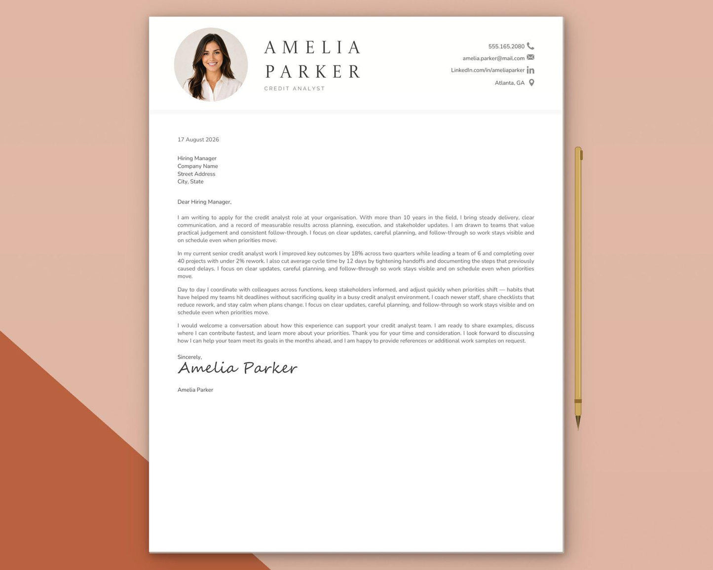 Credit Analyst Resume Template