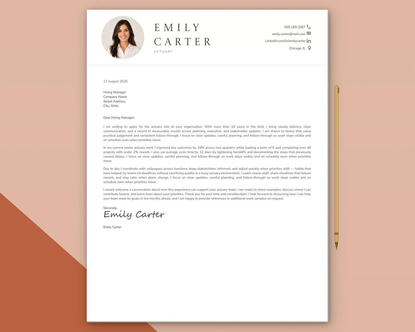 Actuary Resume Template