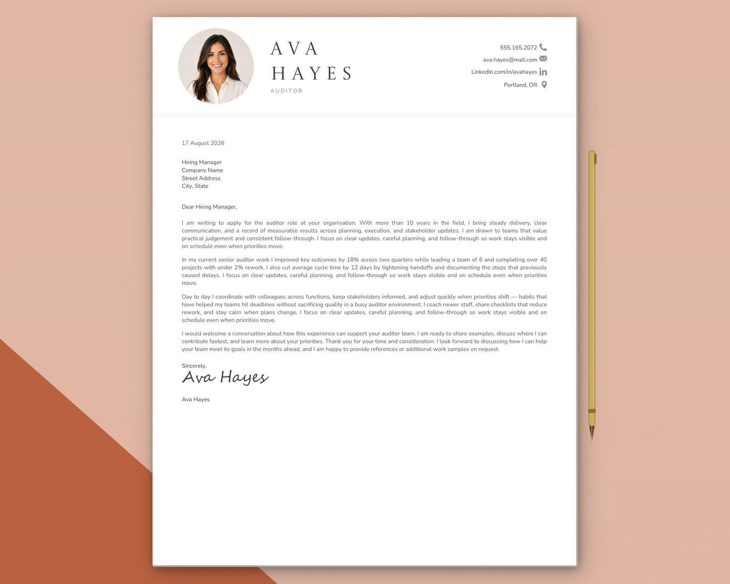 Auditor Resume Template