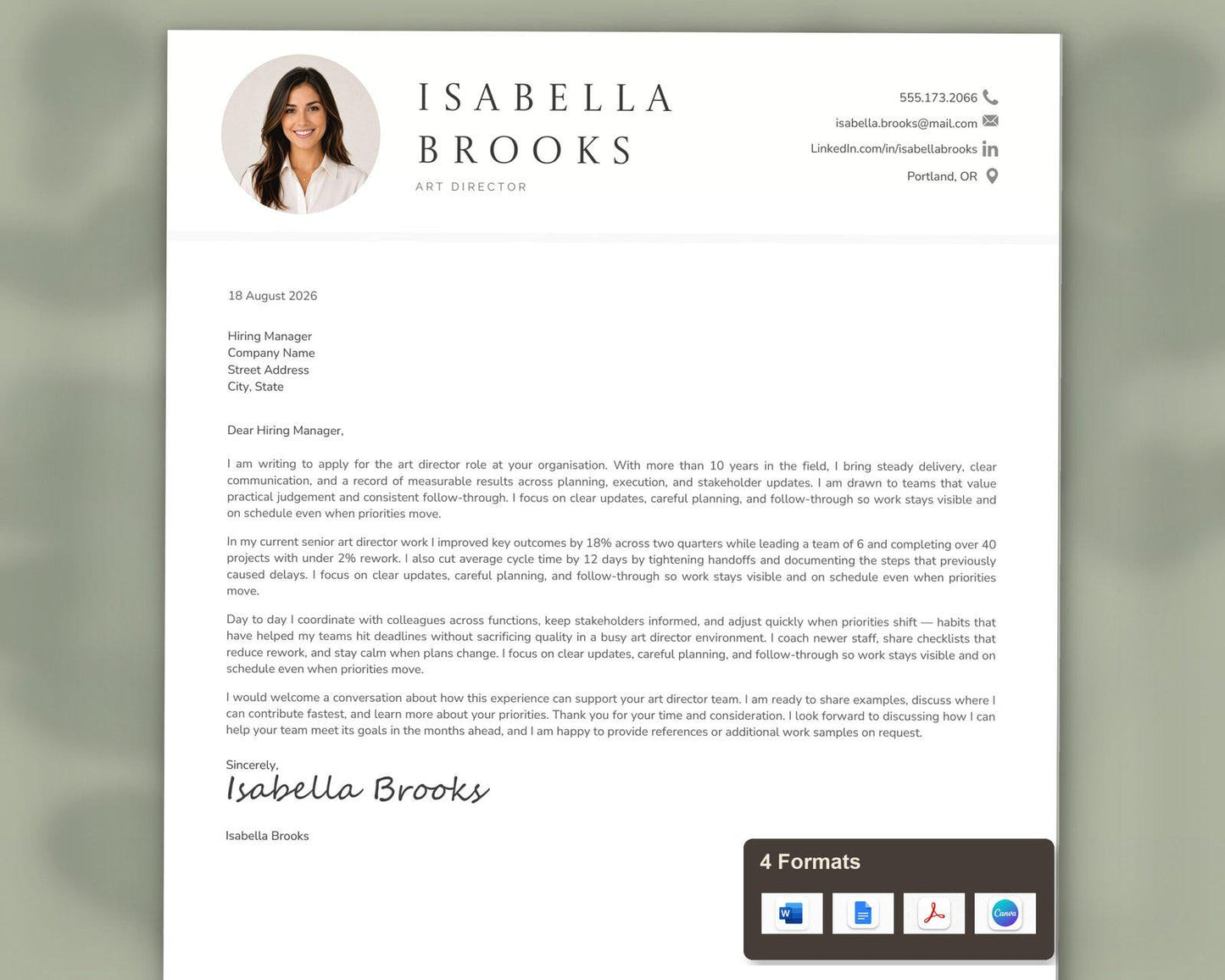 Art Director Resume Template