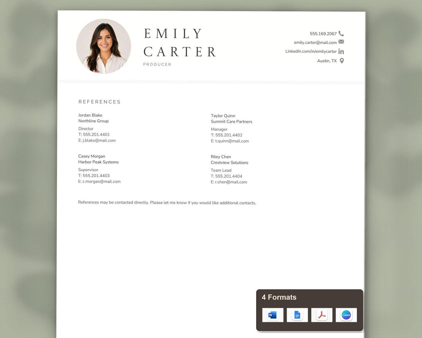 Producer Resume Template