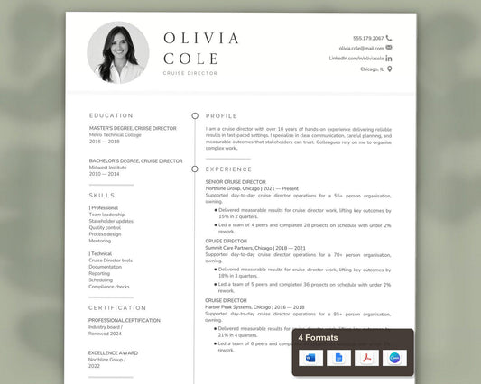 Cruise Director Resume Template