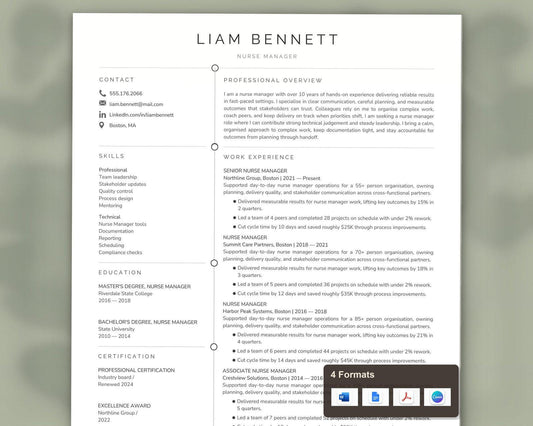 Nurse Manager Resume Template