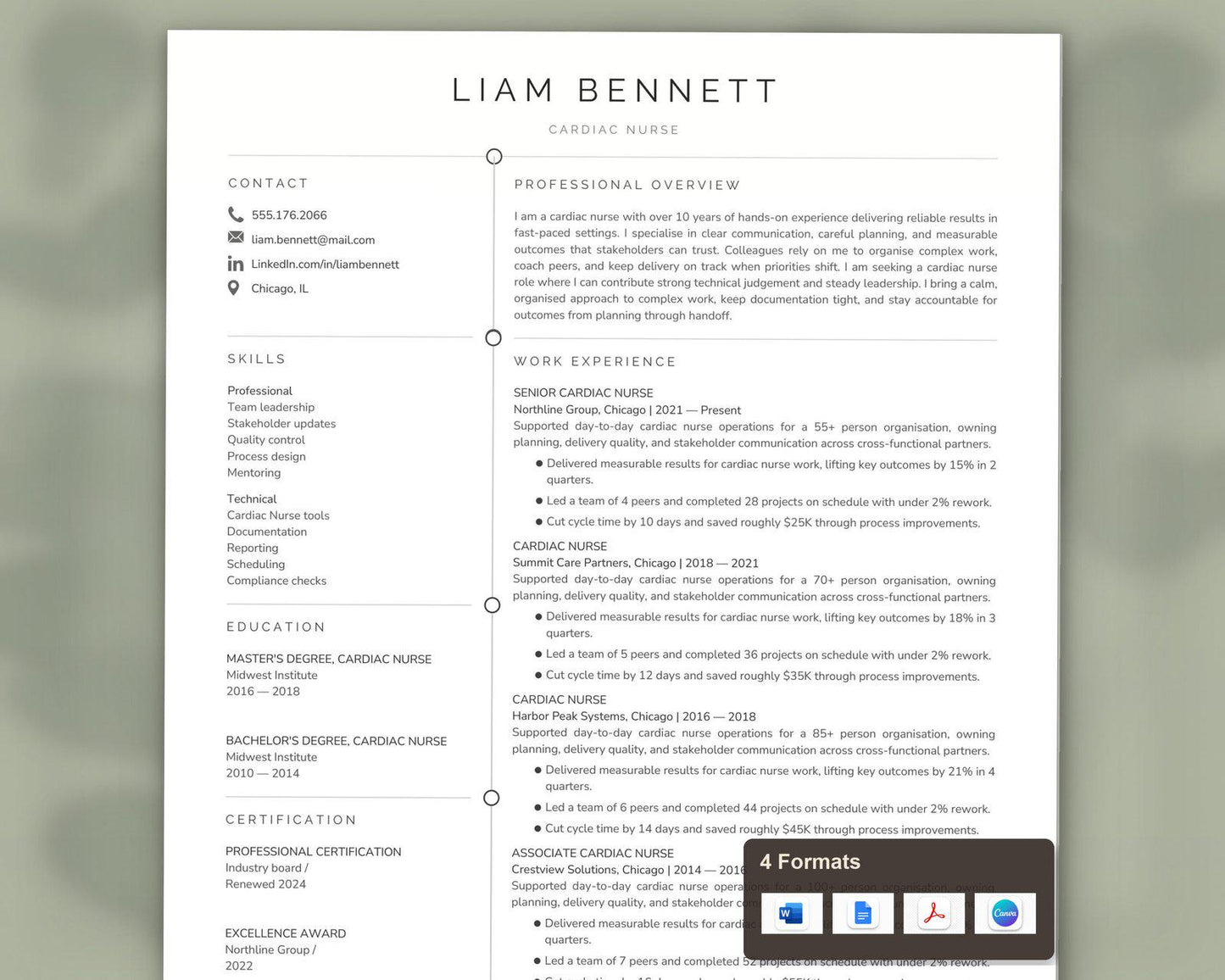 Cardiac Nurse Resume Template