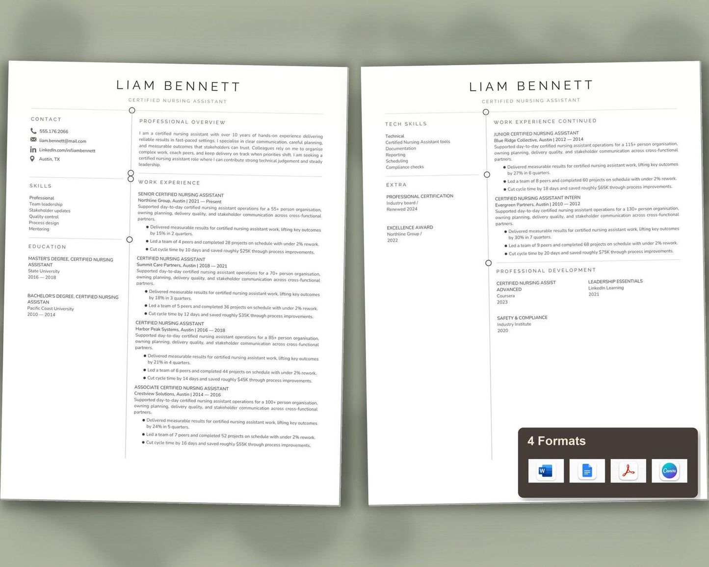 Certified Nursing Assistant Resume Template