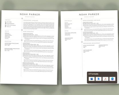 Physics Teacher Resume Template