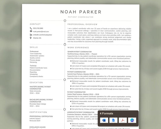 Patient Coordinator Resume Template