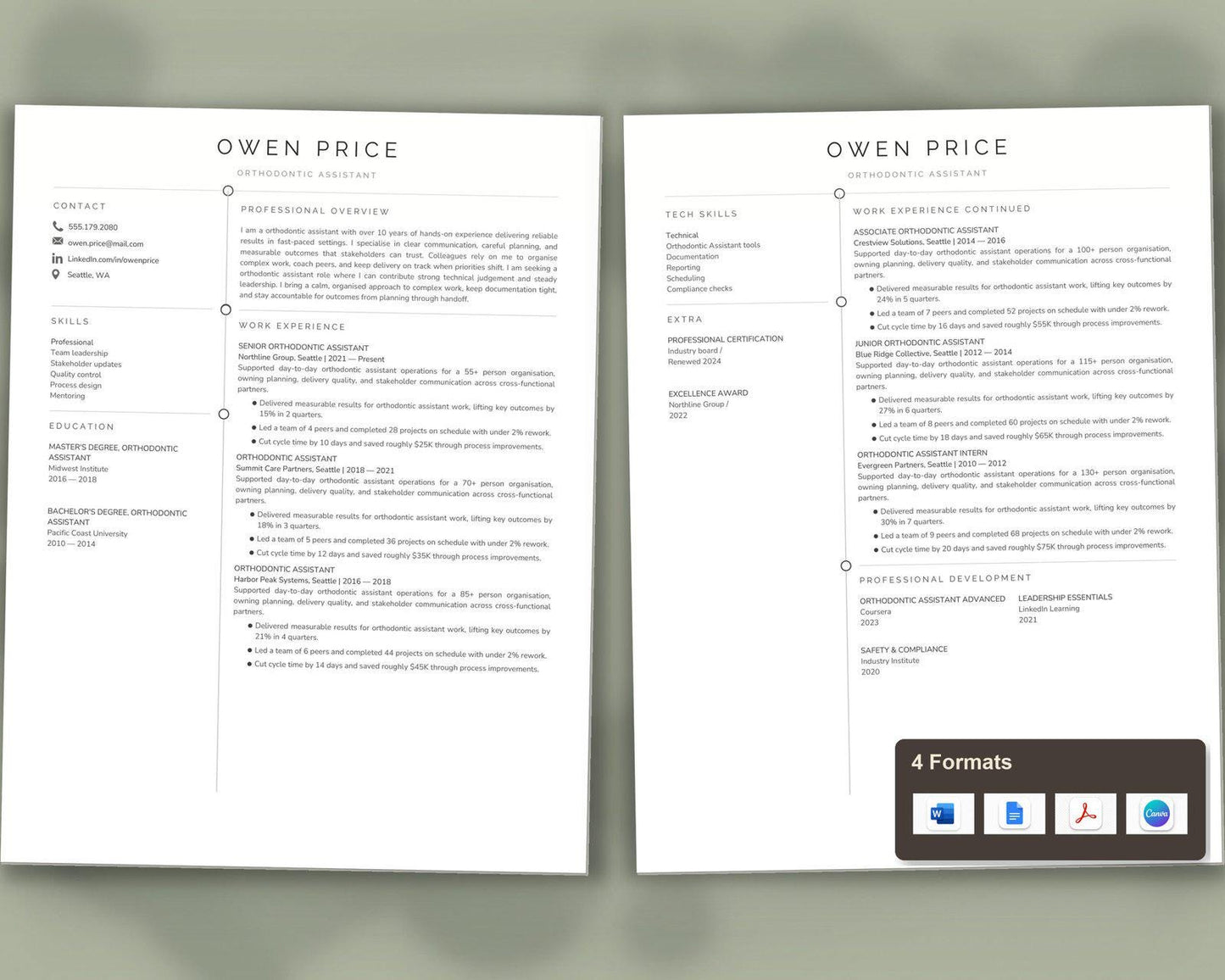 Orthodontic Assistant Resume Template