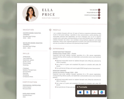 Radiation Therapist Resume Template