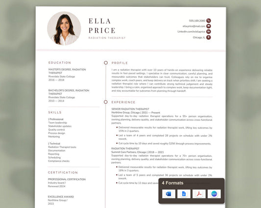 Radiation Therapist Resume Template