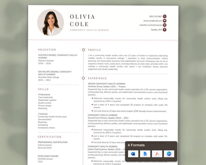 Community Health Worker Resume Template
