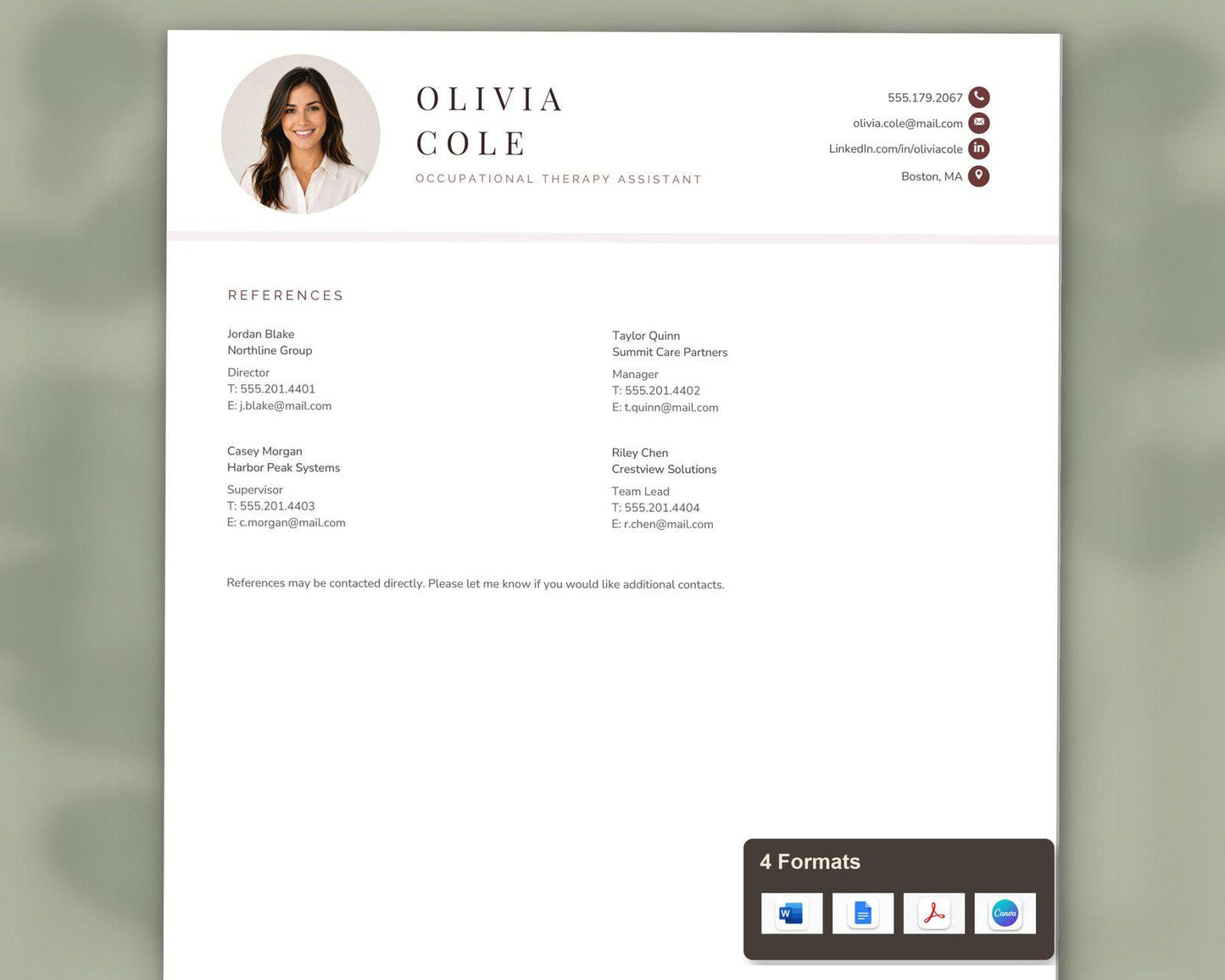Occupational Therapy Assistant Resume Template