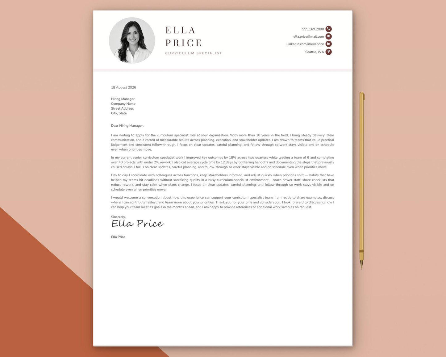 Curriculum Specialist Resume Template