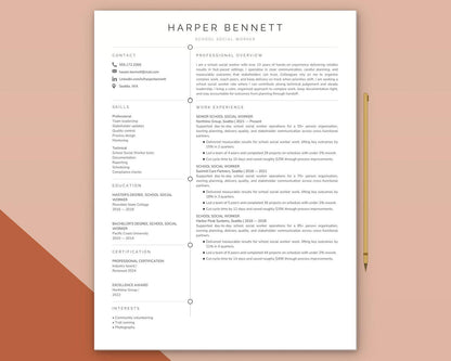 School Social Worker Resume Template