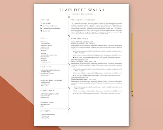 Operations Coordinator Resume Template