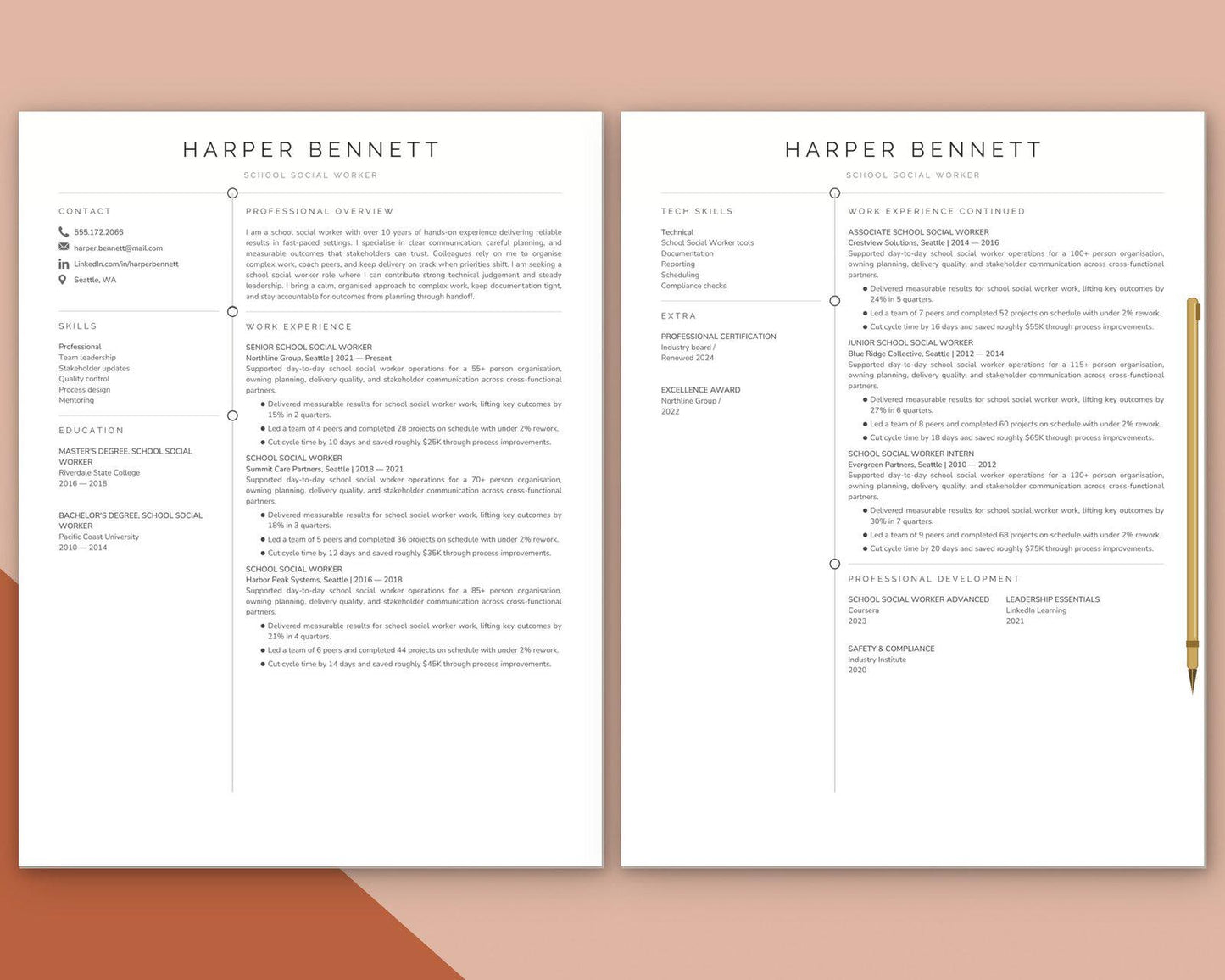 School Social Worker Resume Template