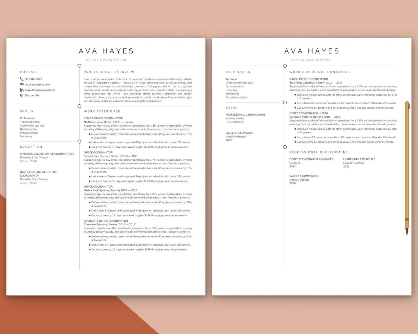 Office Coordinator Resume Template