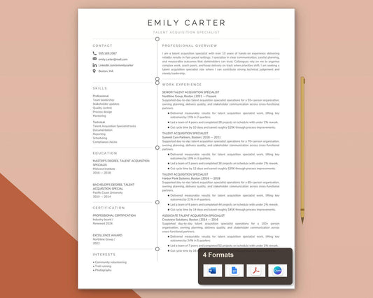 Talent Acquisition Specialist Resume Template