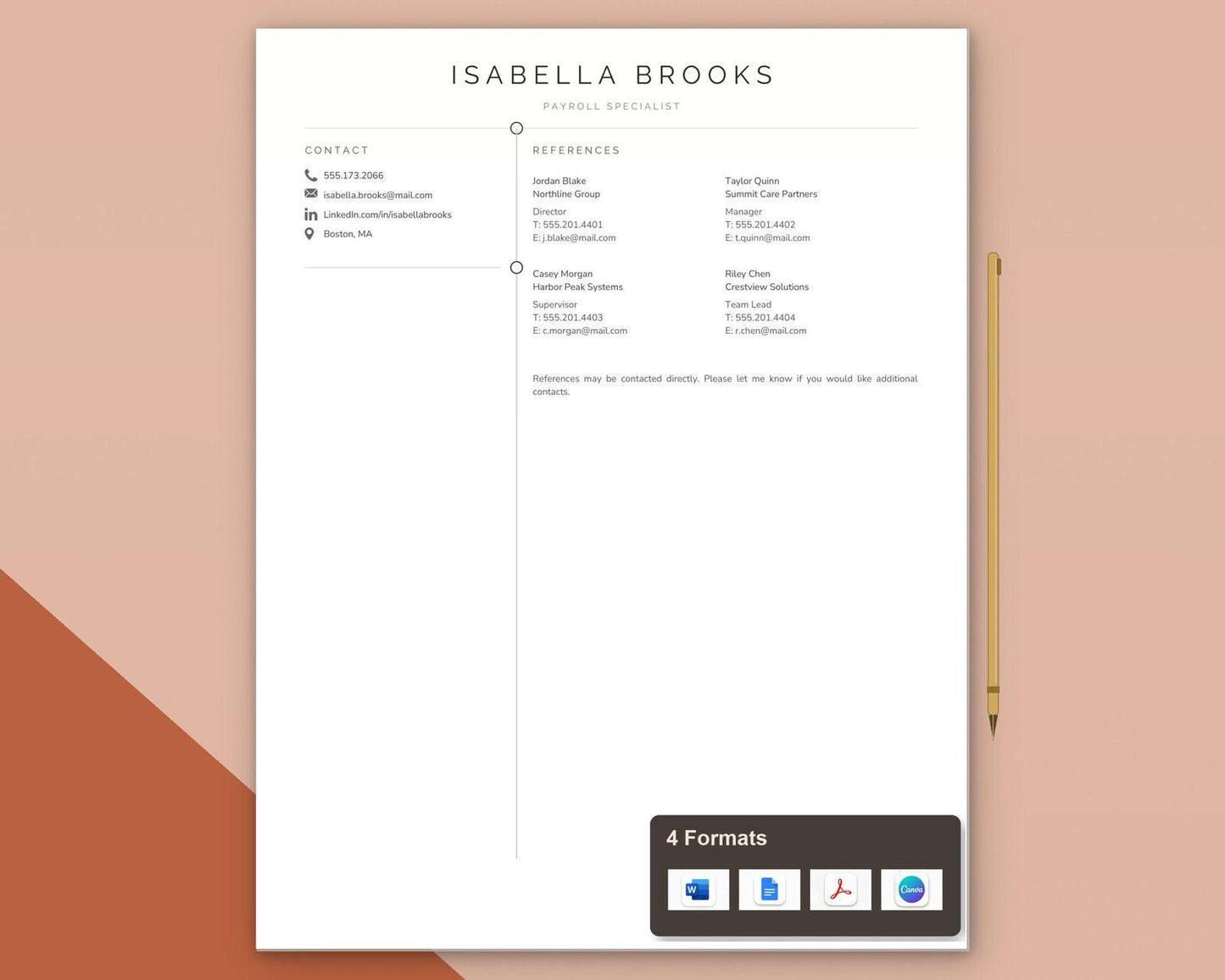Payroll Specialist Resume Template