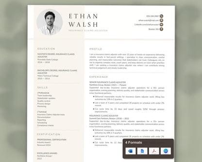Insurance Claims Adjuster Resume Template