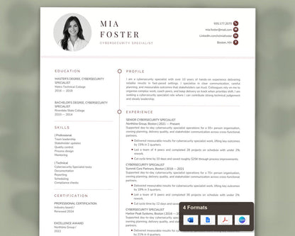 Cybersecurity Specialist Resume Template