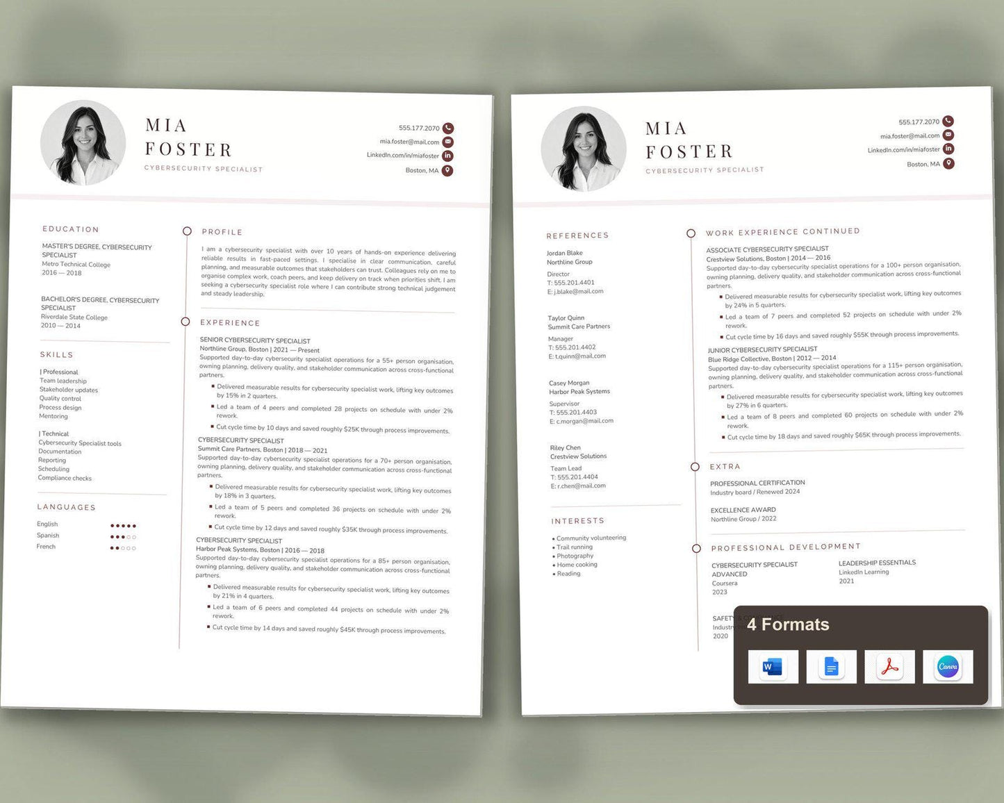 Cybersecurity Specialist Resume Template