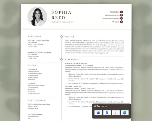 Network Technician Resume Template