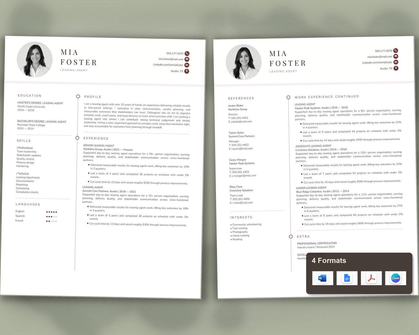 Leasing Agent Resume Template
