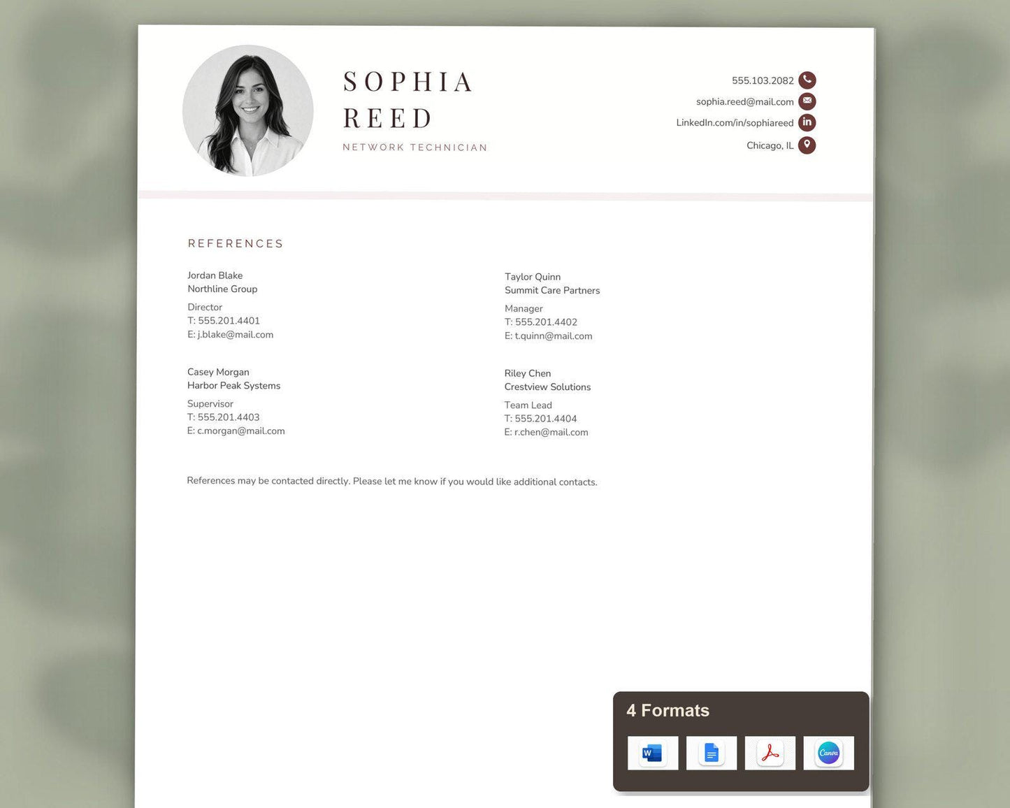 Network Technician Resume Template