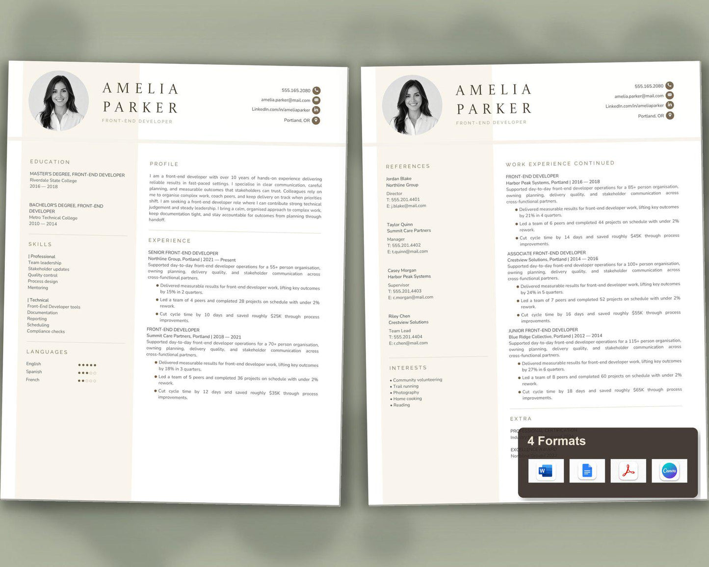 Front End Developer Resume Template