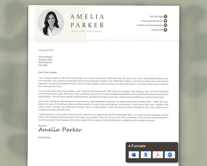 Front End Developer Resume Template