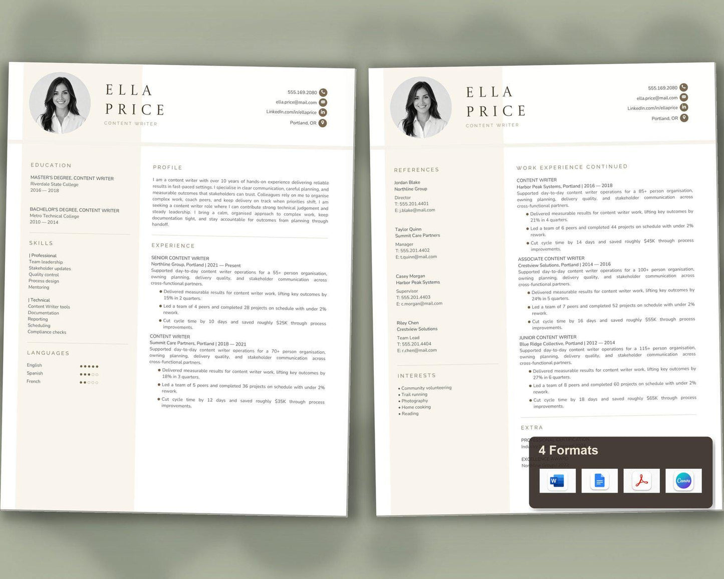 Content Writer Resume Template