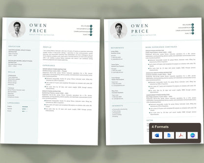 Group Fitness Instructor Resume Template