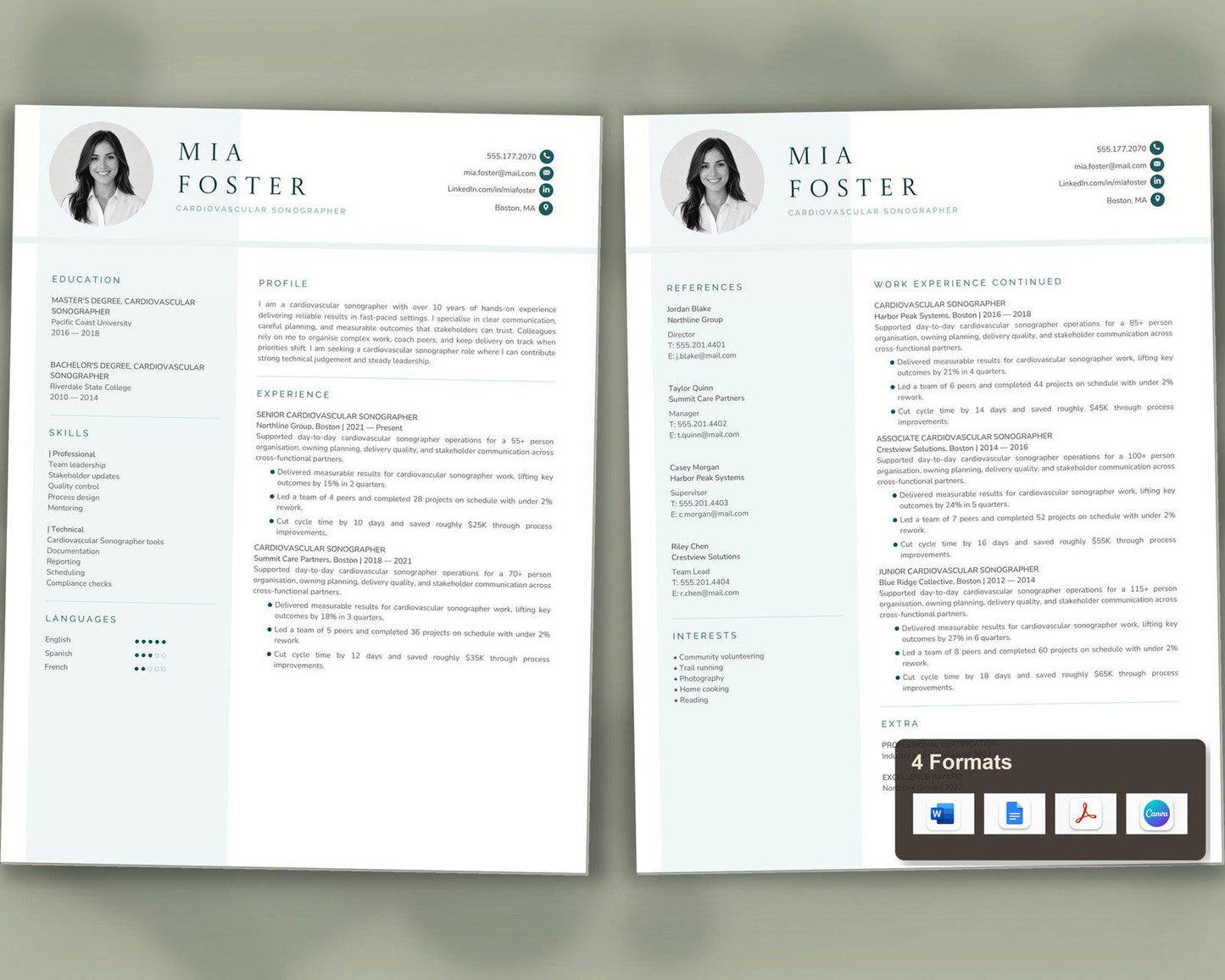 Cardiovascular Sonographer Resume Template