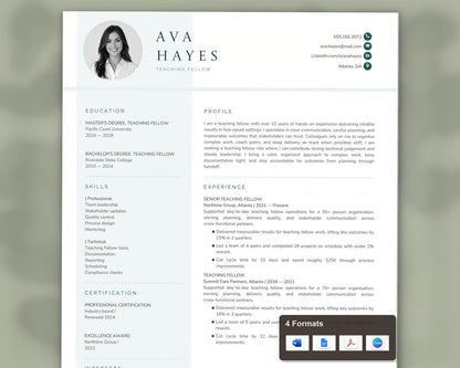 Teaching Fellow Resume Template