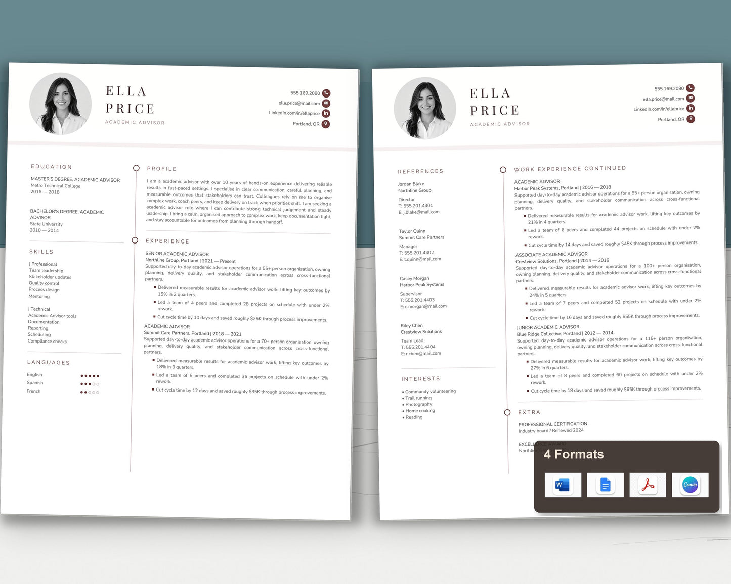 Academic Advisor Resume Template