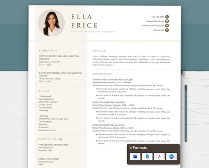 Affiliate Marketing Manager Resume Template