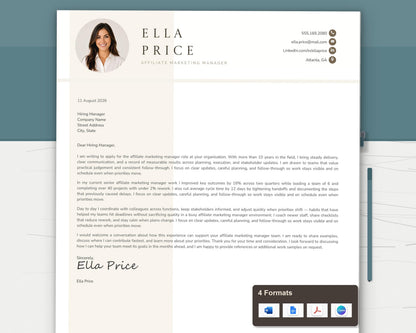 Affiliate Marketing Manager Resume Template