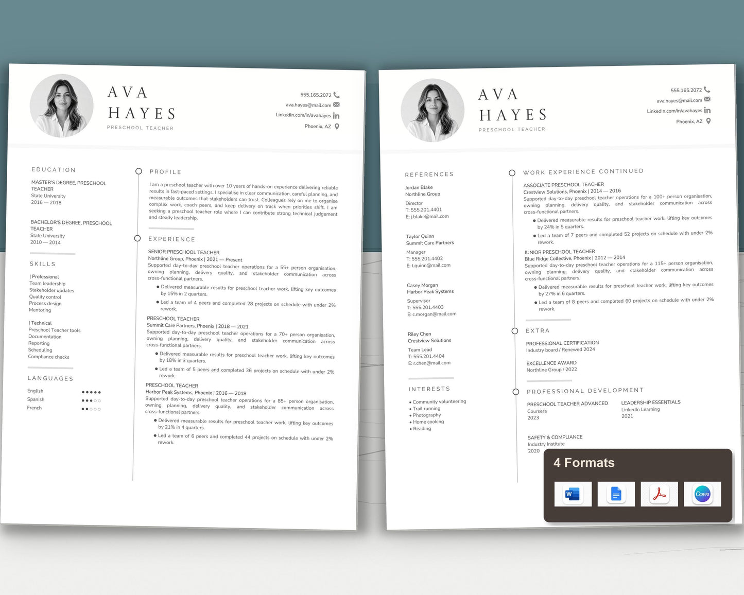Preschool Teacher Resume Template
