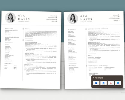 Preschool Teacher Resume Template