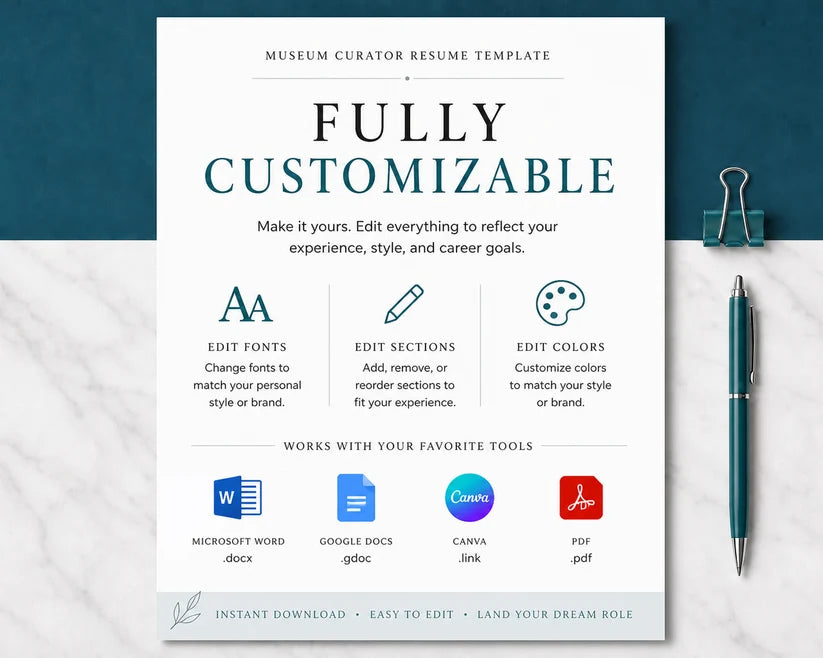 Professional Resume Template + Cover Letter | Modern Two-Page, ATS