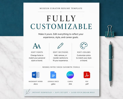 Professional Resume Template + Cover Letter | Modern Two-Page, ATS