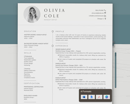 Makeup artist resume template flip through