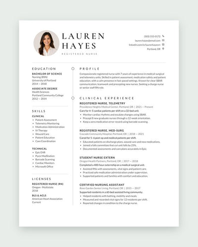 Nurse resume template, Nursing roles